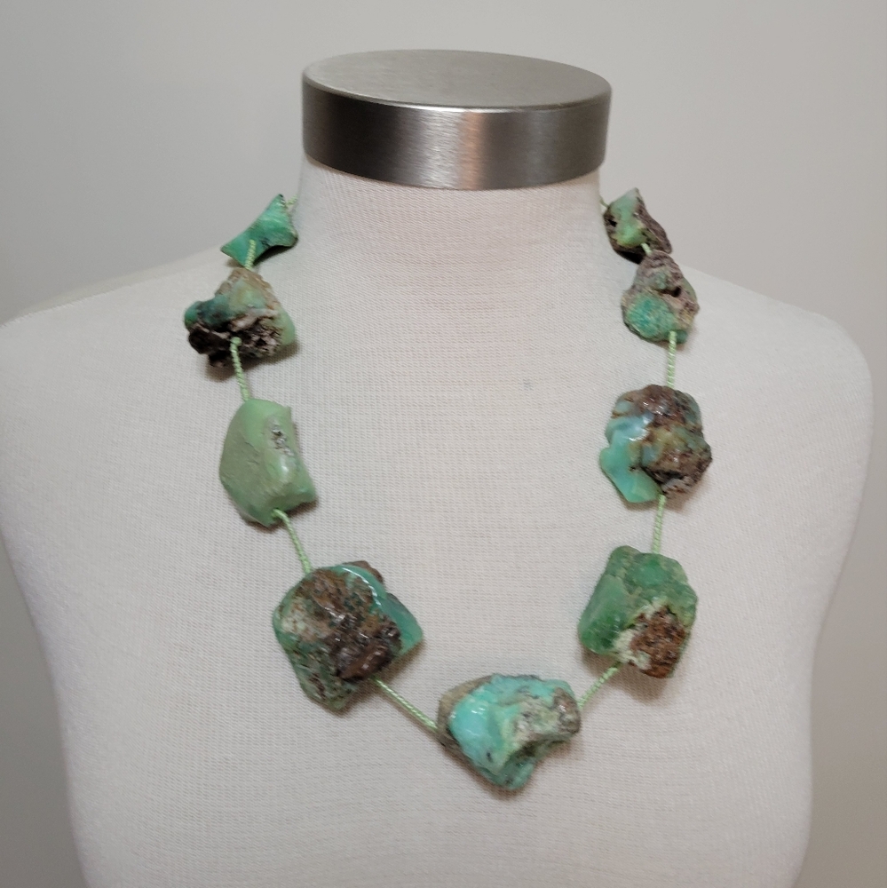 Natural Chrysoprase Stone Necklace - Picture 1 of 5